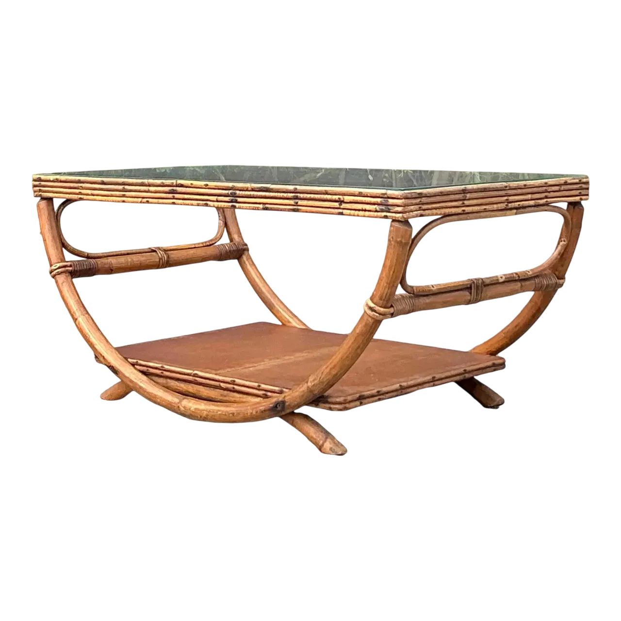 Vintage Coastal Bent Rattan Coffee Table