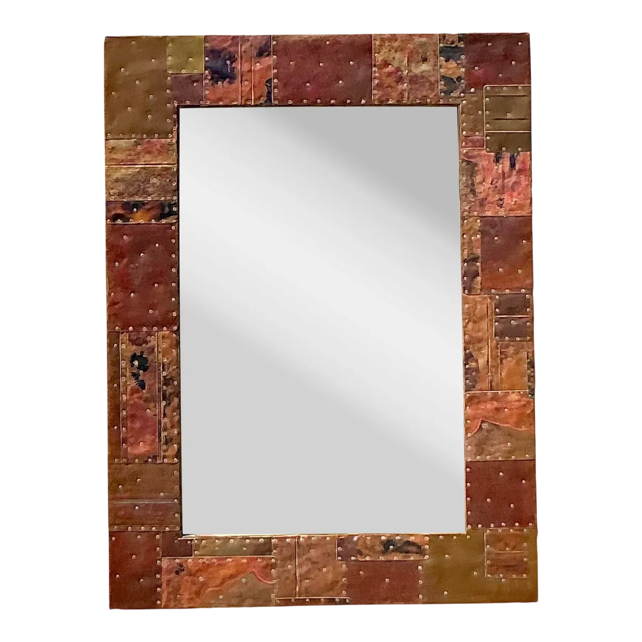 Vintage Boho Patchwork Metal Mirror