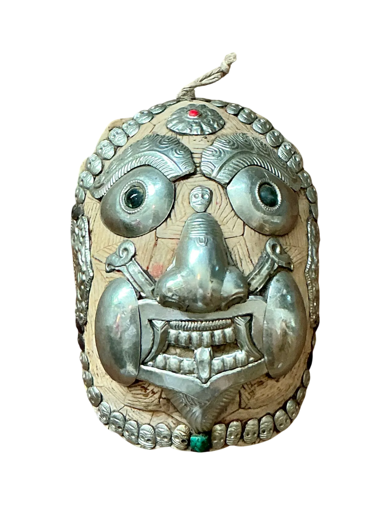 Vintage Boho Tibetan Kapqla Turtle Shell Mask