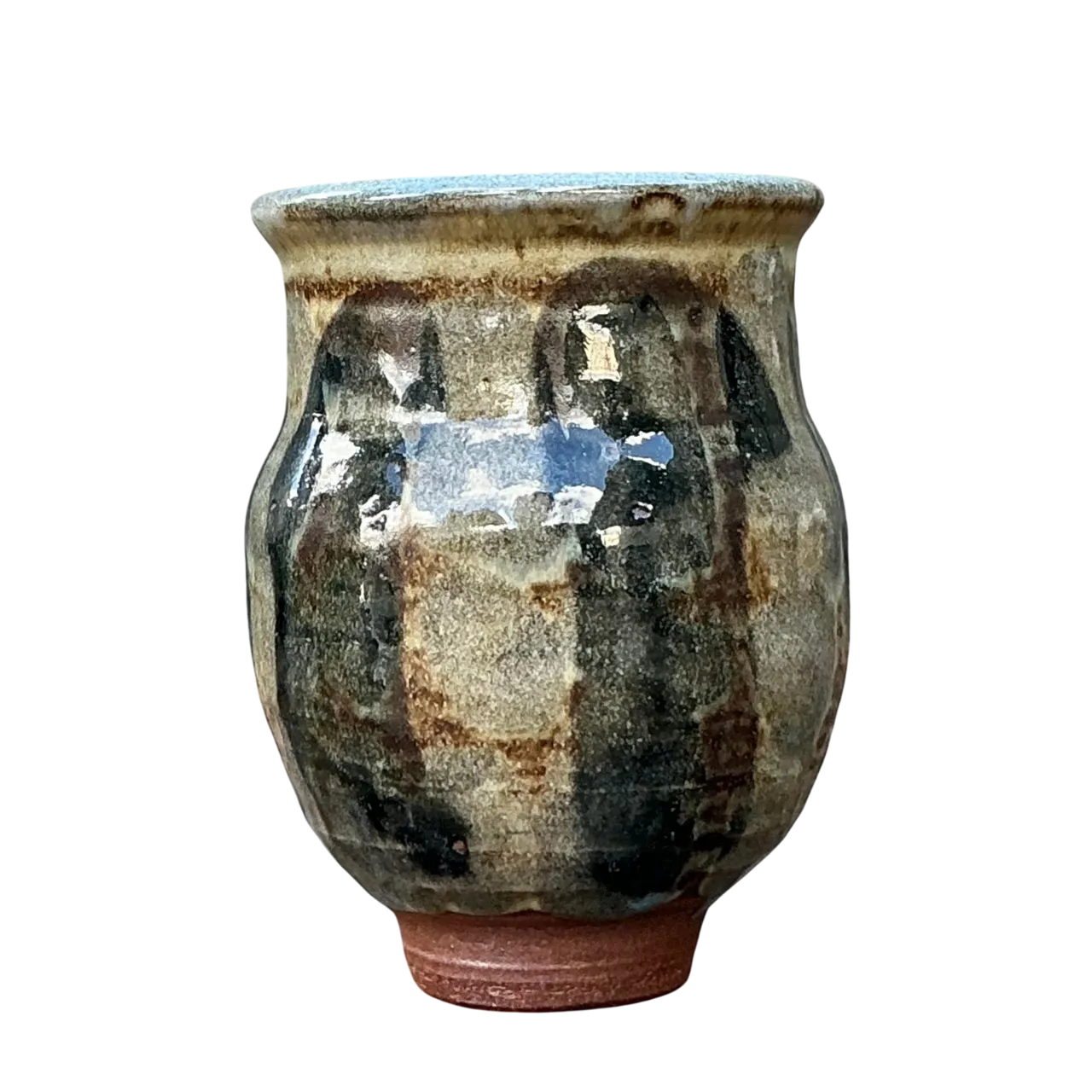 Vintage Boho Original Studio Pottery Small Striped Vase