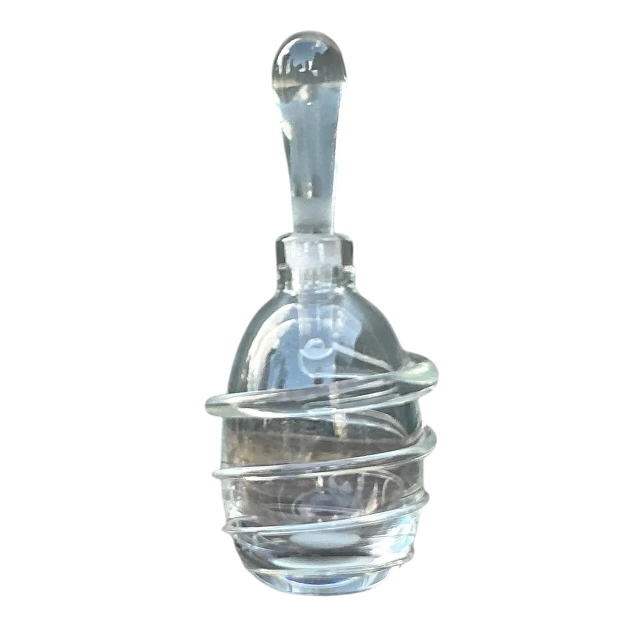 Vintage Boho Original Art Glass Bottle With Stopper
