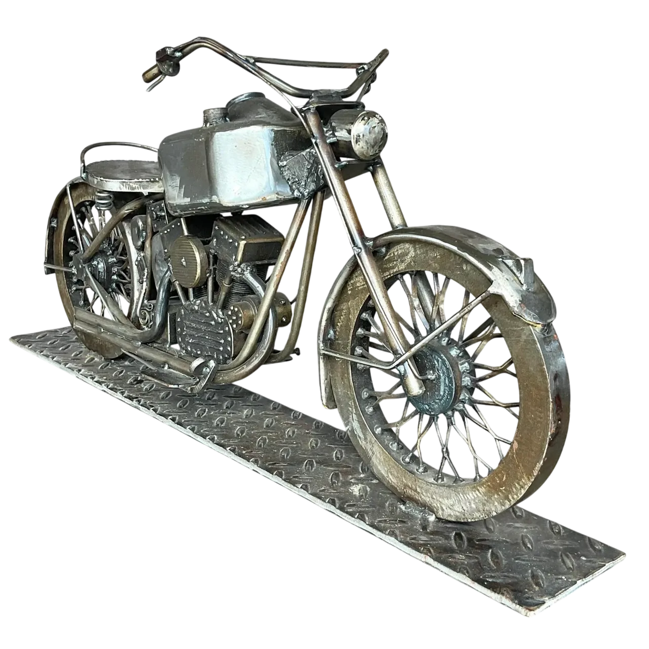 Vintage Motorcycle Sculpture