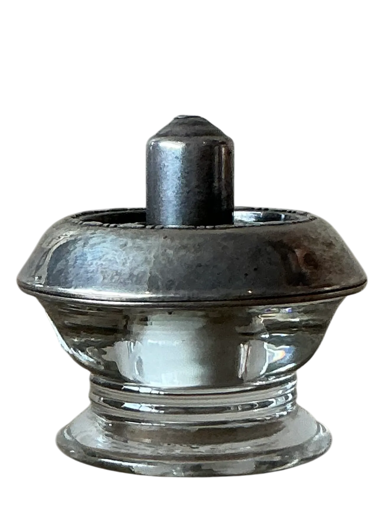 Vintage Boho Sterling Silver & Glass Table Lighter