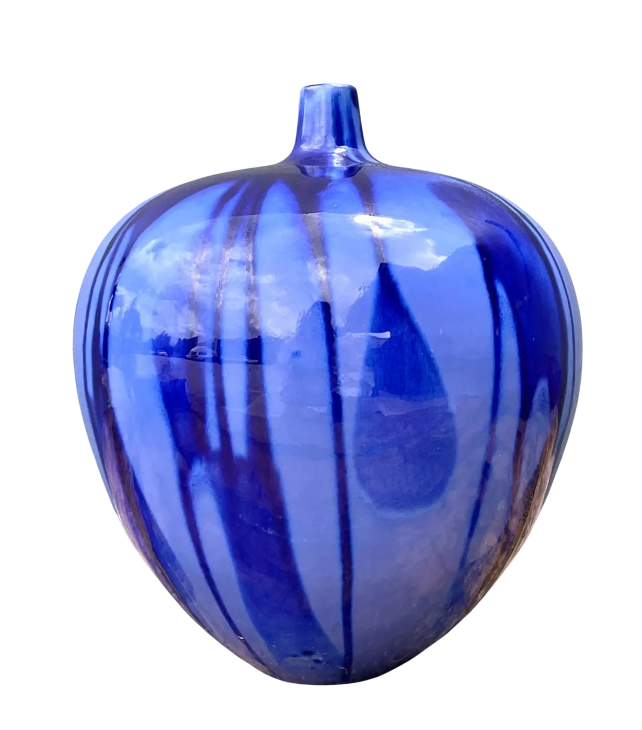 Vintage Drip Glaze Blue Ceramic Vase