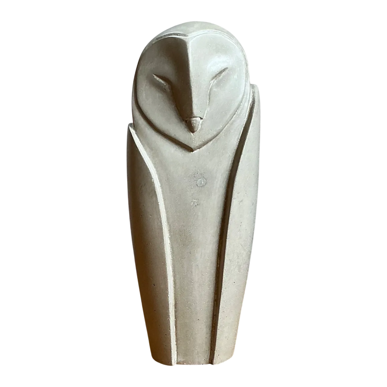 Vintage Carved Stone Owl Sculpture