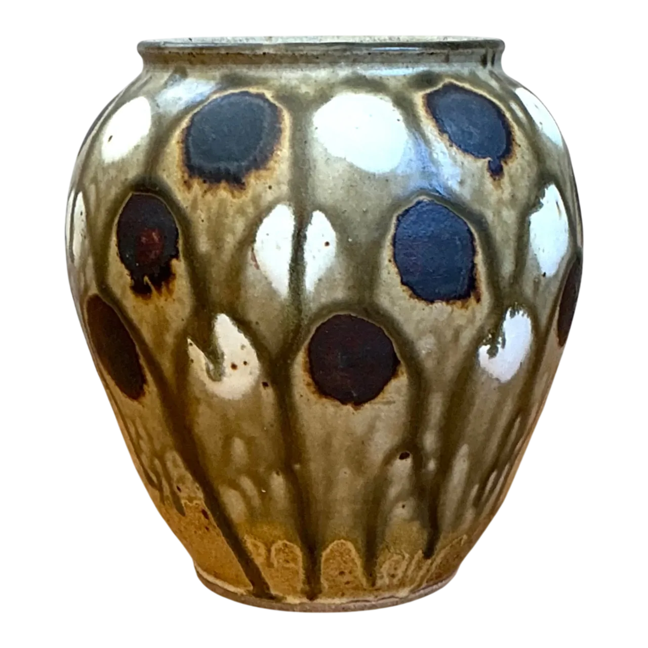 Vintage Handcrafted Polka Dot Ceramic Vase