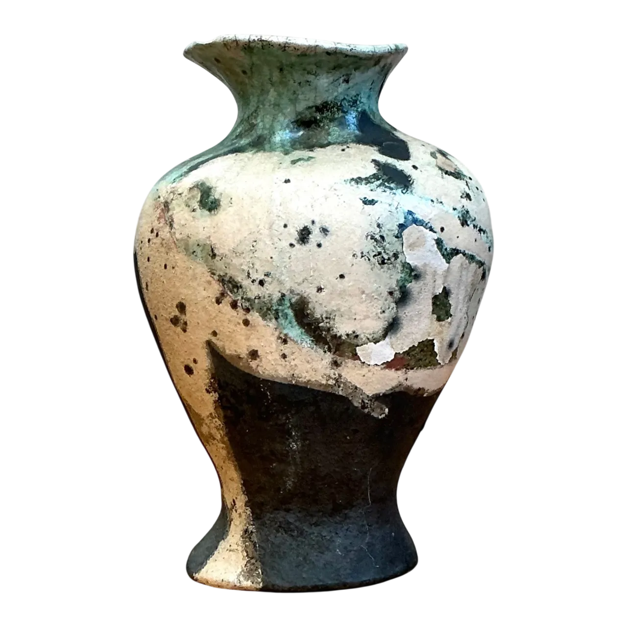 Vintage Abstract Glazed Ceramic Vase