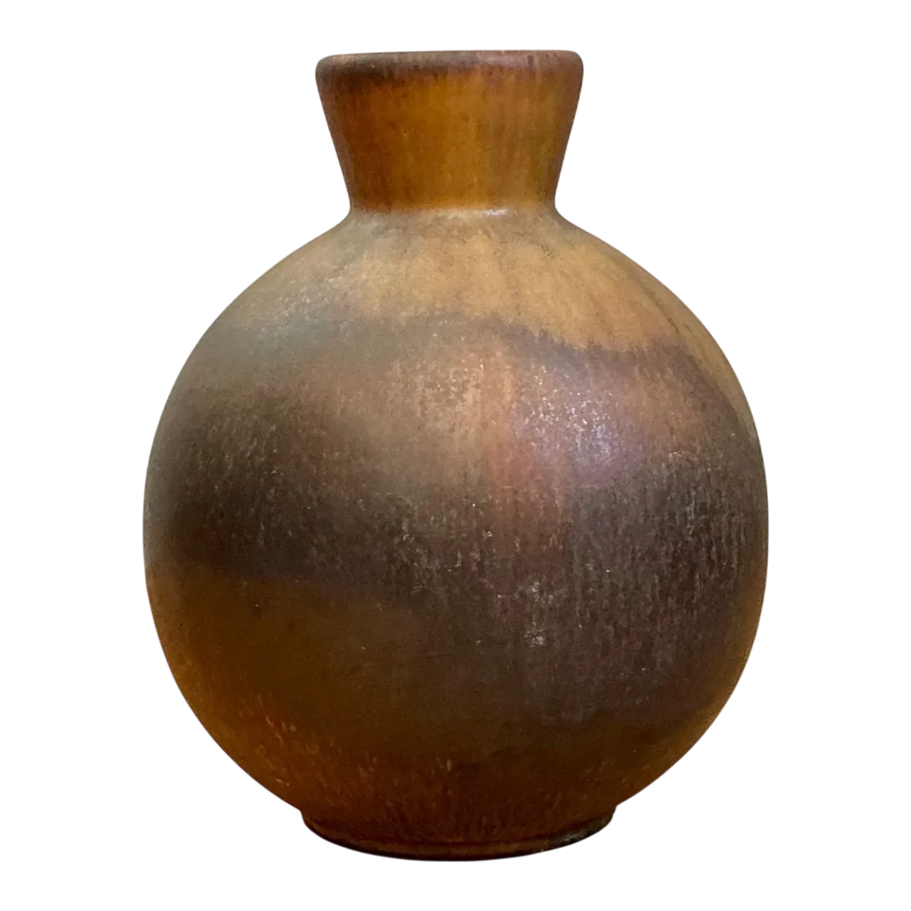 Vintage Brown Glazed Ceramic Vase