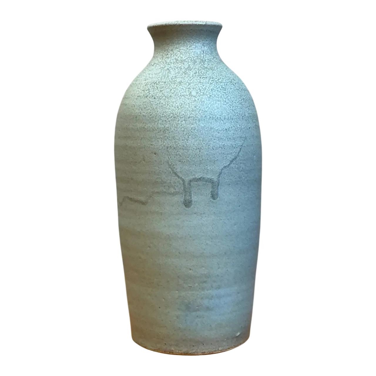 Vintage Blue Glazed Studio Pottery Vase