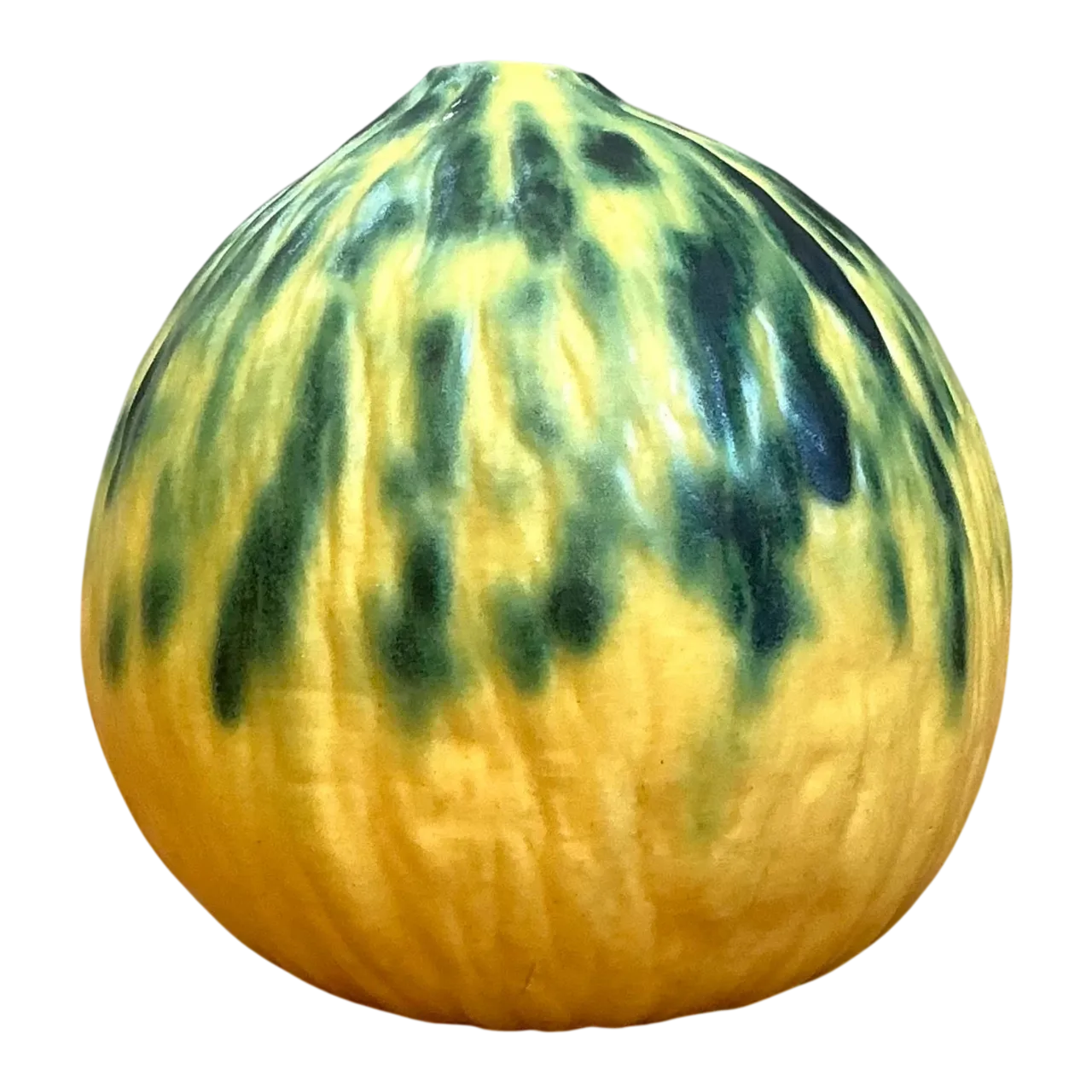 Vintage Yellow and Green Ceramic Gourd