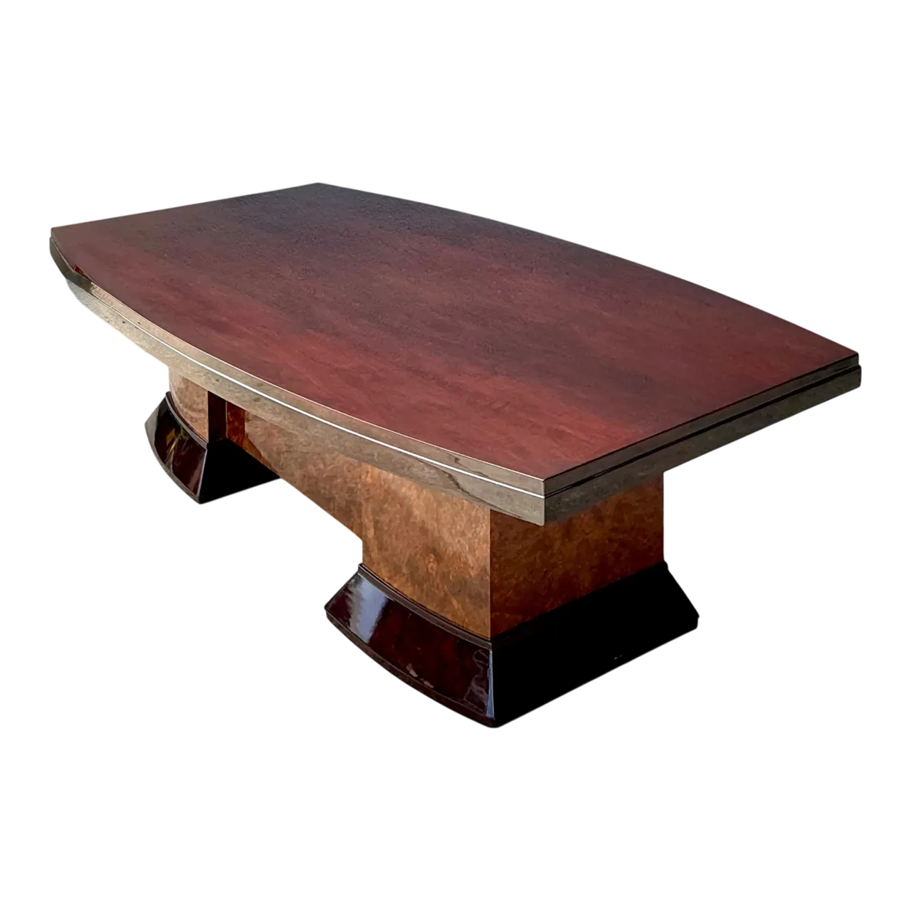 Vintage Custom Deco Two Tone Burl Coffee Table