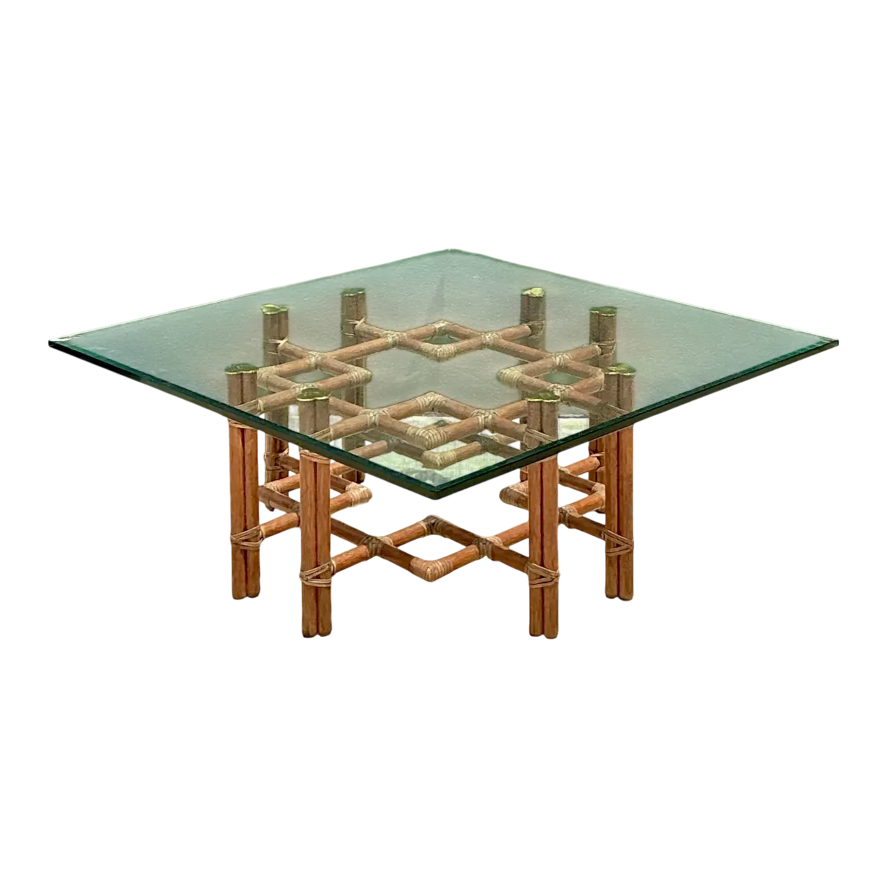 Vintage McGuire Wrapped Rattan Coffee Table