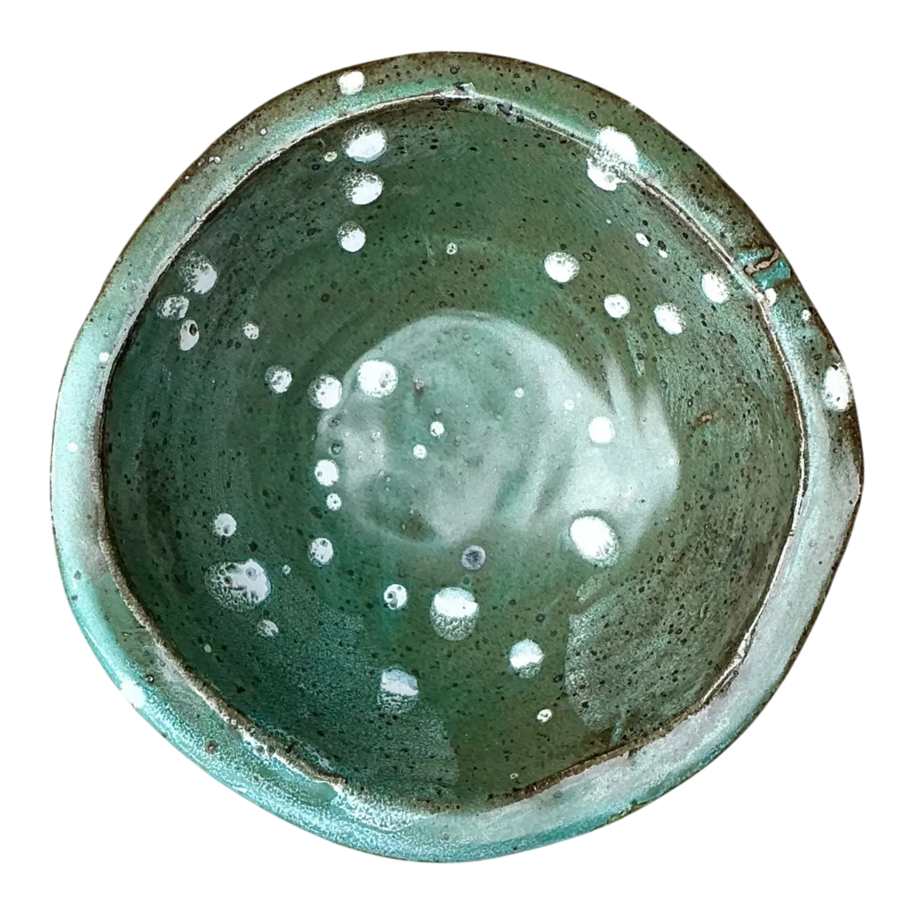 Vintage Green Glazed Studio Pottery Bowl