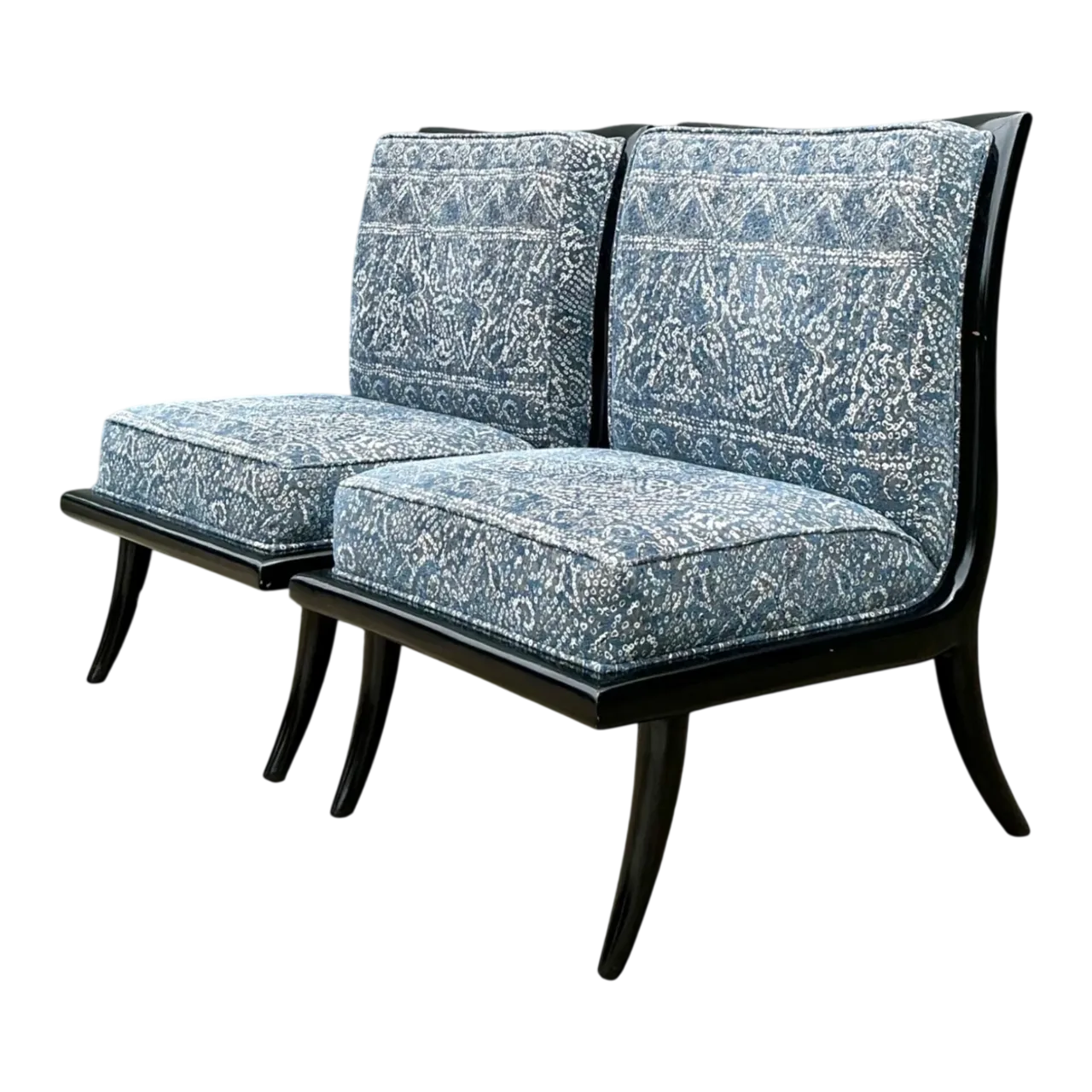 Vintage 1950s Slipper Chairs After Robsjohn Gibbings
