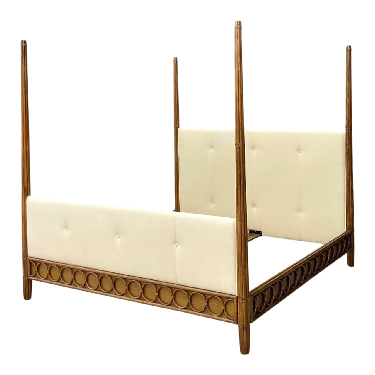 Vintage Orlando Diaz Azcuy For McGuire King Size “Vendome” Rattan Bed