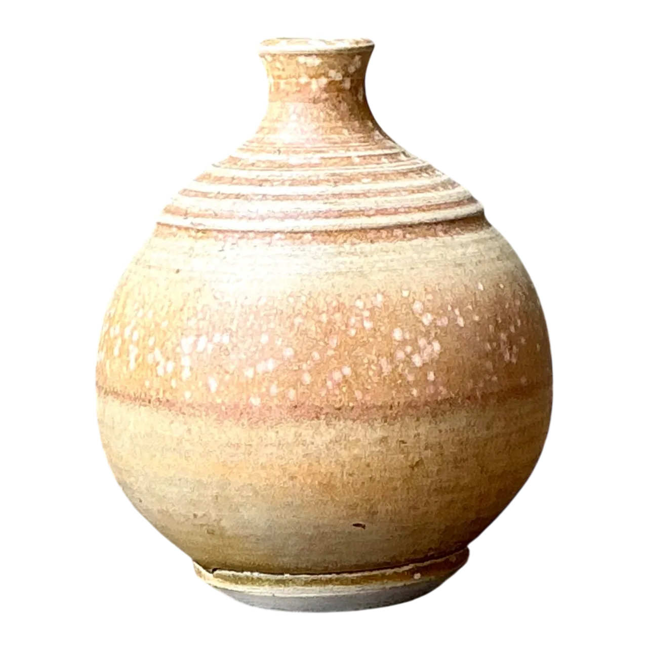Vintage Studio Pottery Vase - Cream, 3.25W x 4H