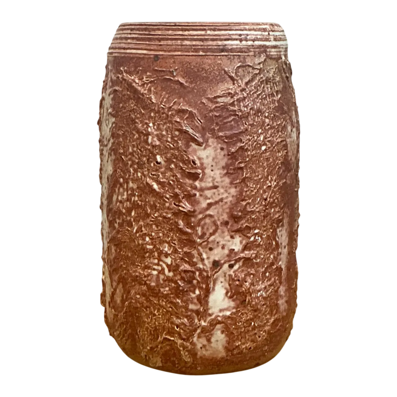 Vintage Brown Textured Studio Pottery Vase
