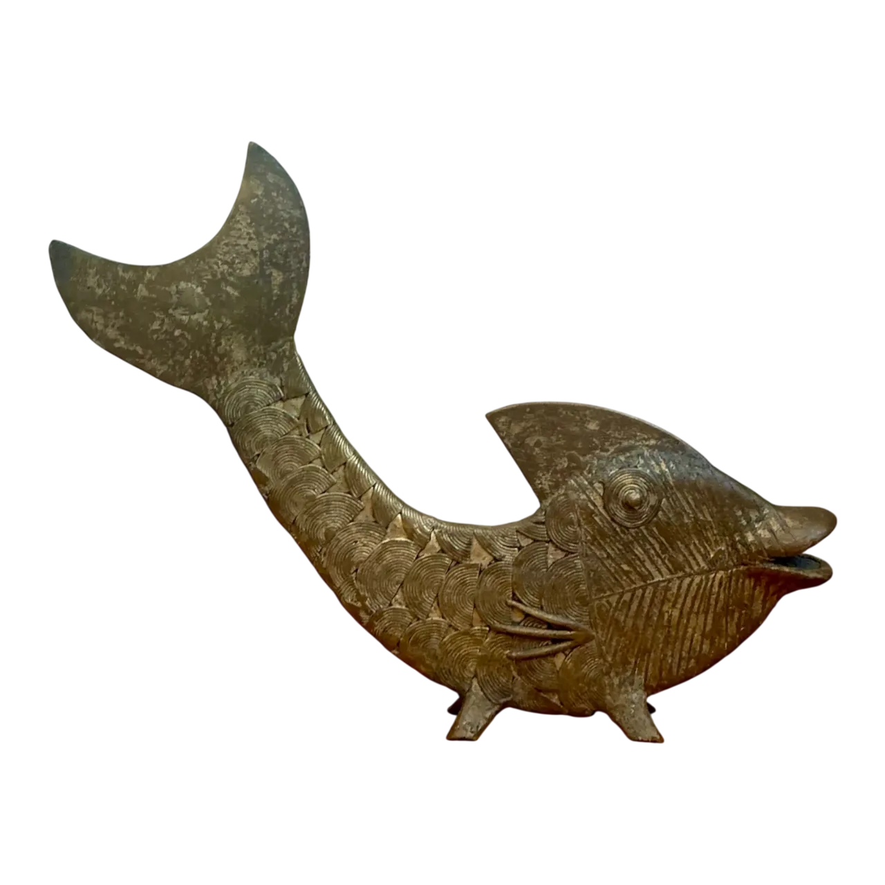 Mid-Century Modern Bronze Fish Figurine