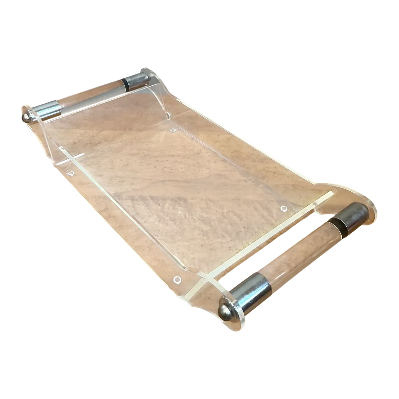 Vintage Lucite and Chrome Tray