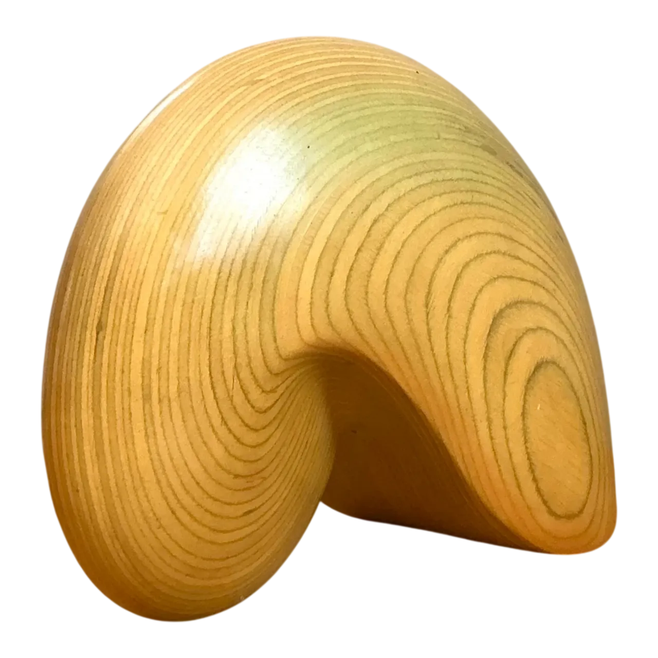 Vintage Abstract Wood Nautilus Shell Sculpture