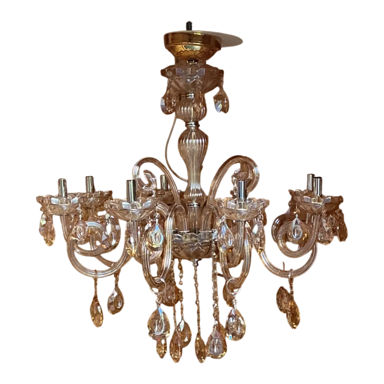 Vintage Blown Glass Chandelier