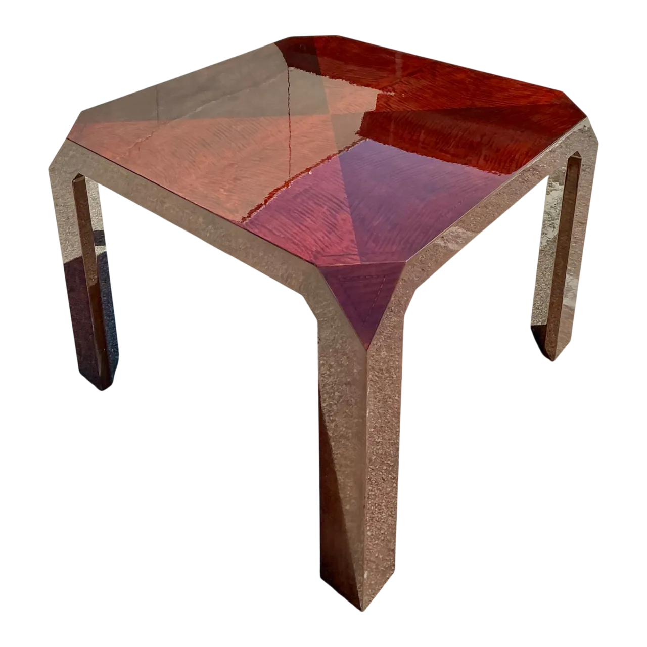 Vintage Lacquered Inlay Game Table