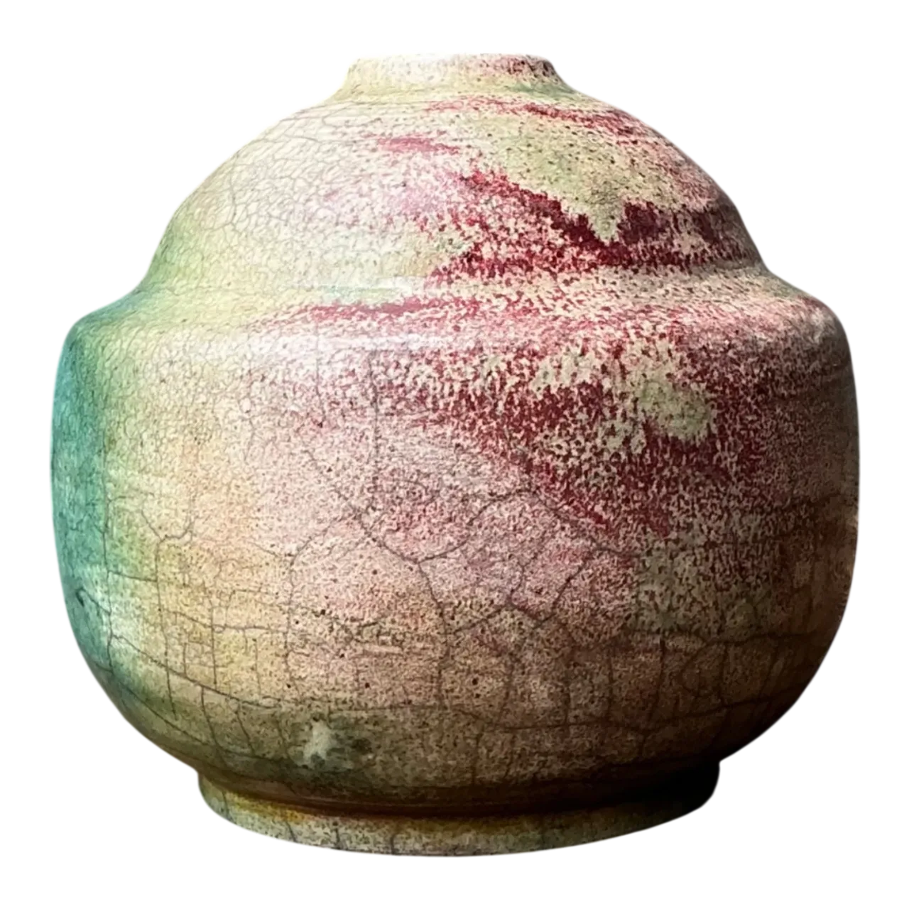 Vintage Abstract Glazed Ceramic Vessel
