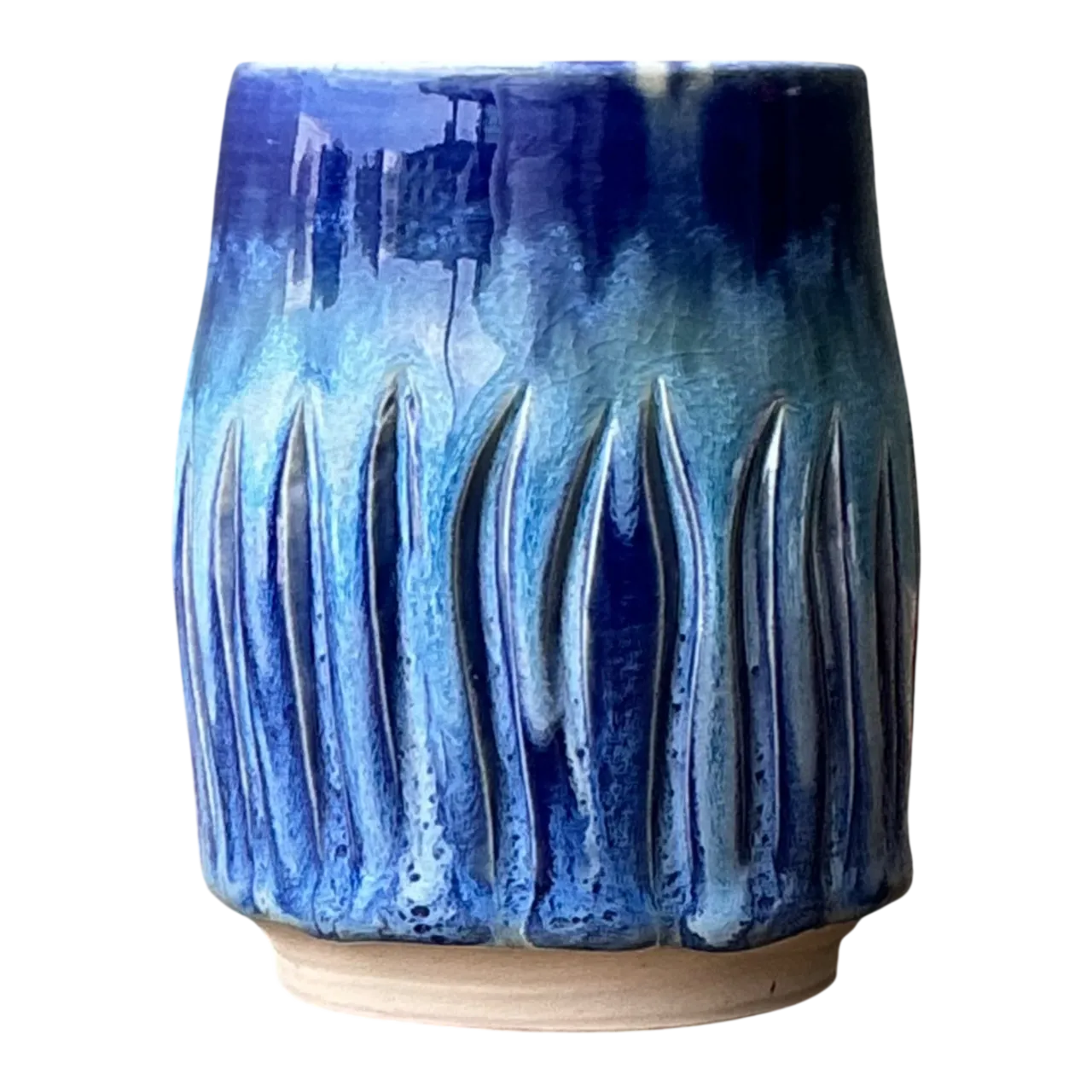 Vintage Studio Pottery Blue Ceramic Vase