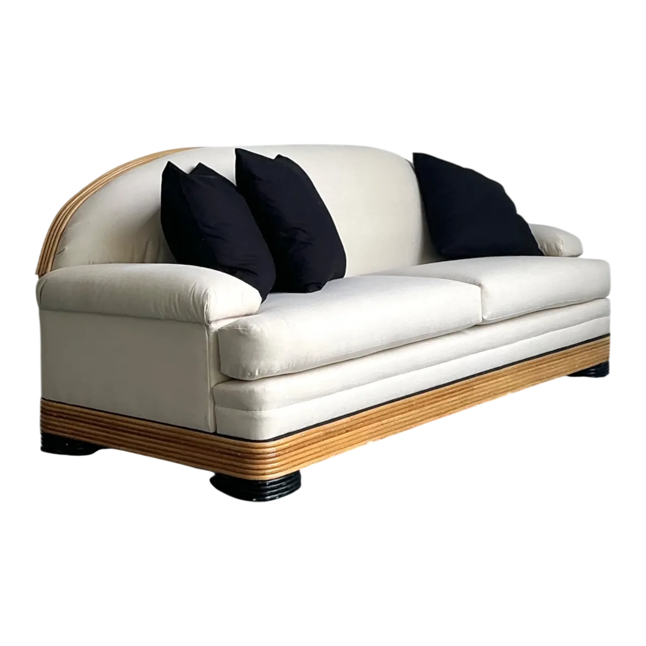 Vintage Stacked Reed Sofa