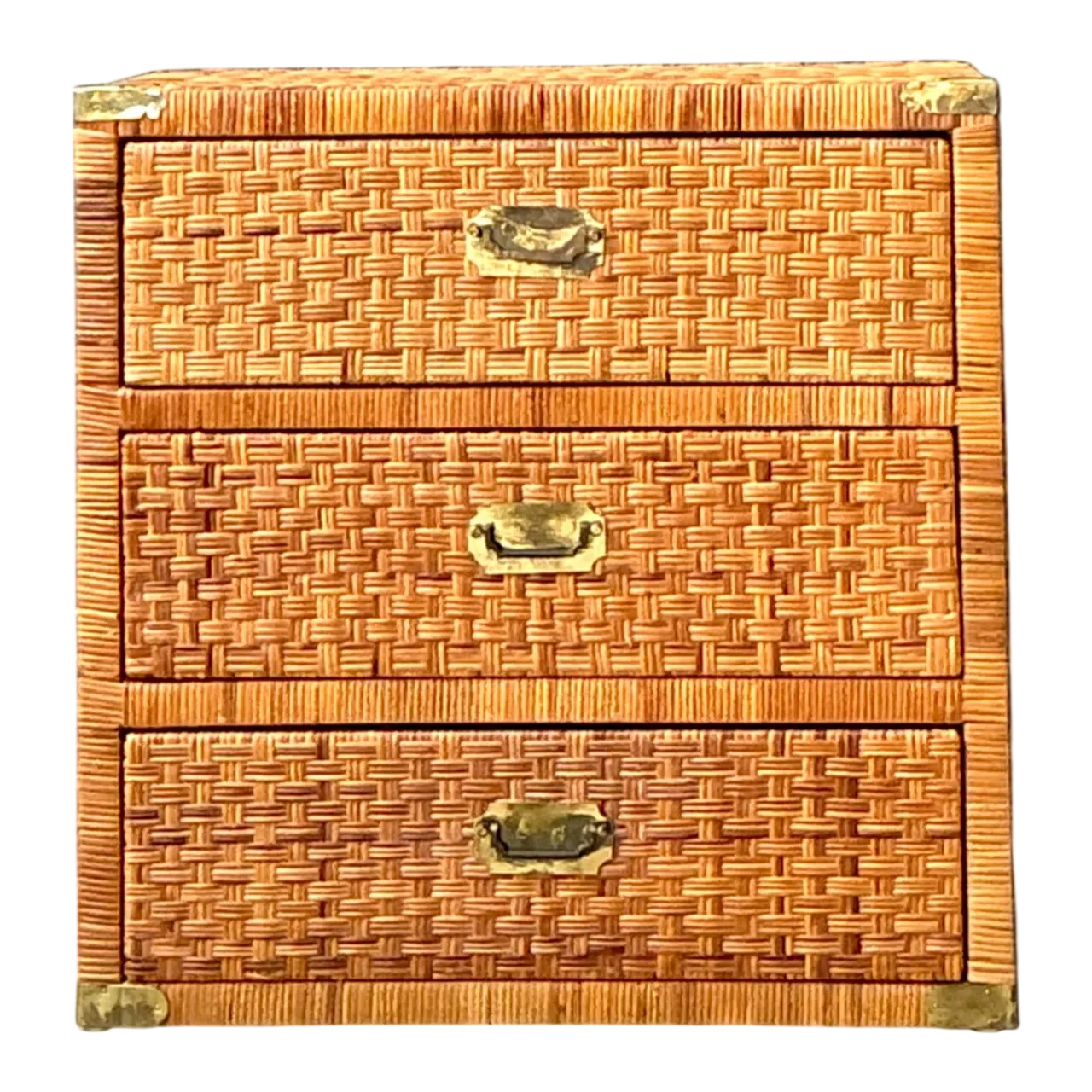Vintage Woven Rattan Chest of Drawers - Rattan, 30W x 30.25H