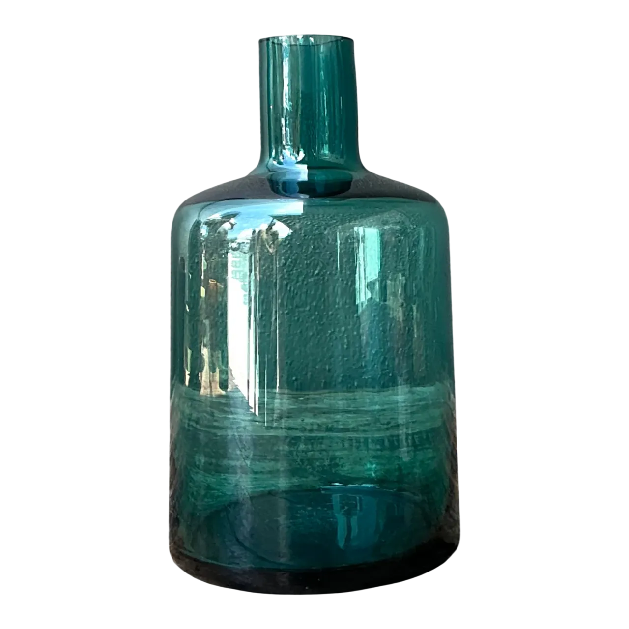 Vintage Teal Glass Vase