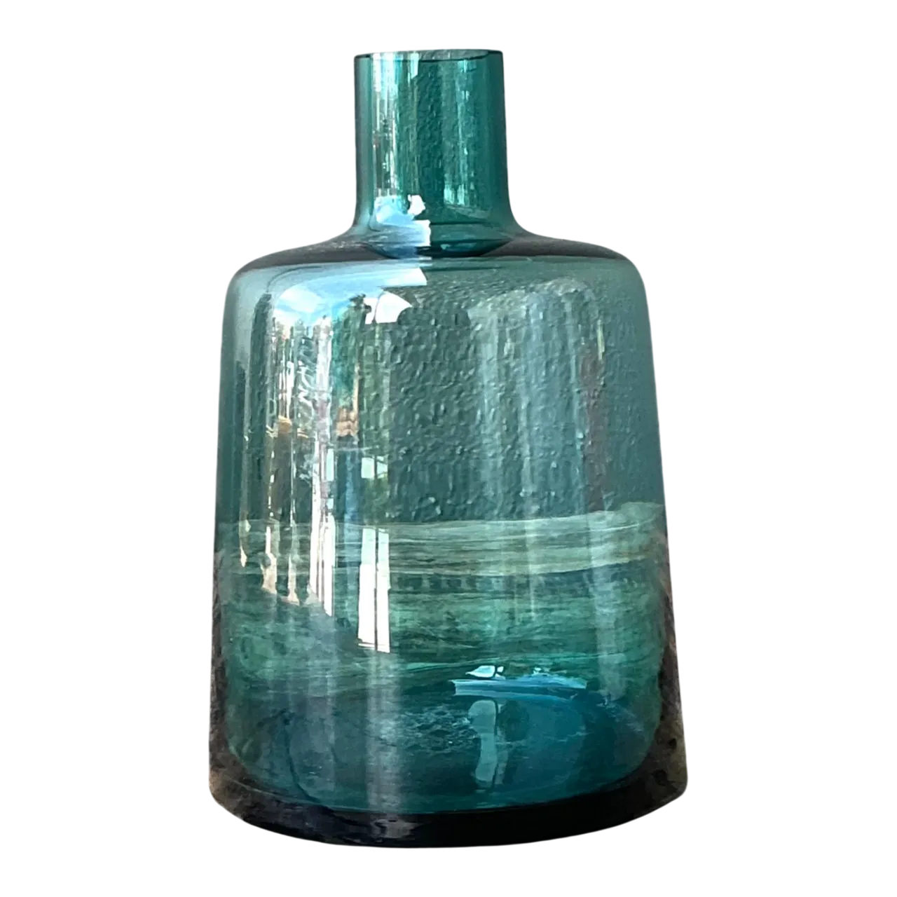 Vintage Small Teal Glass Vase