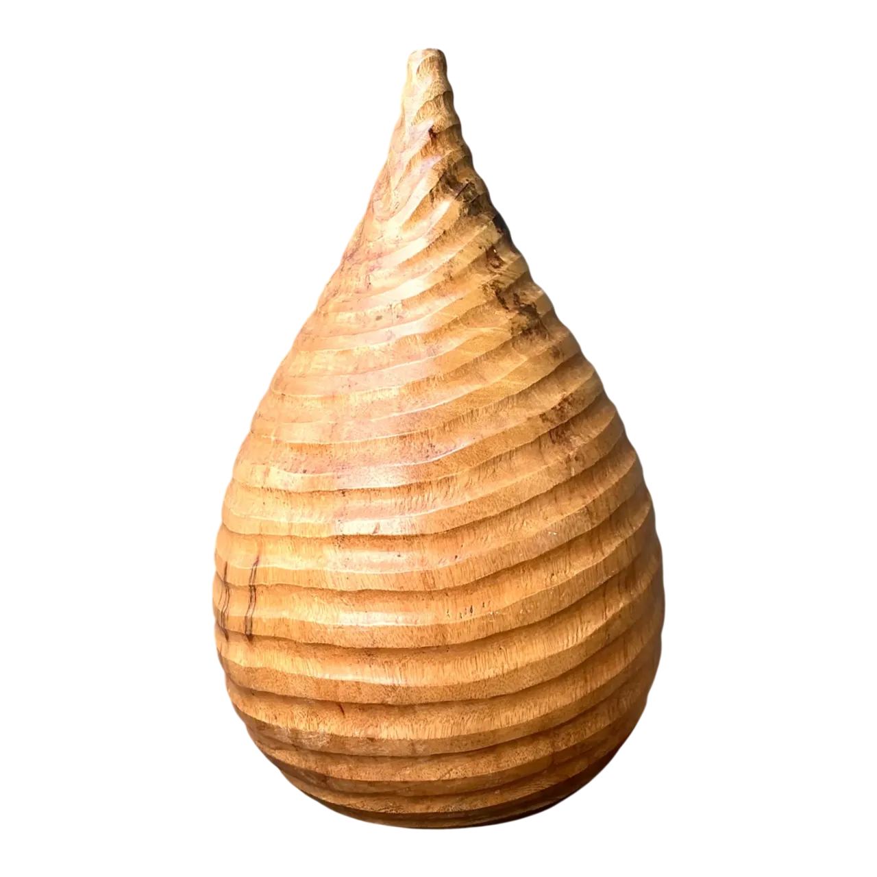 Vintage Natural Wood Teardrop Vase