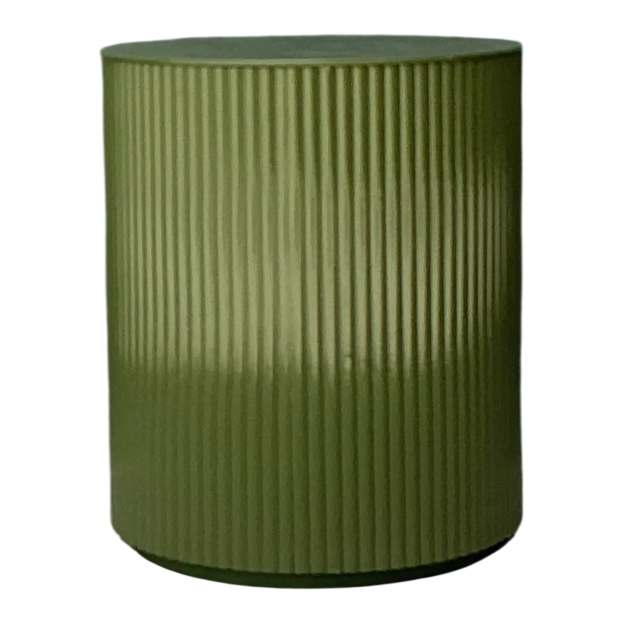 Vintage Green Lacquered Drum Storage Table
