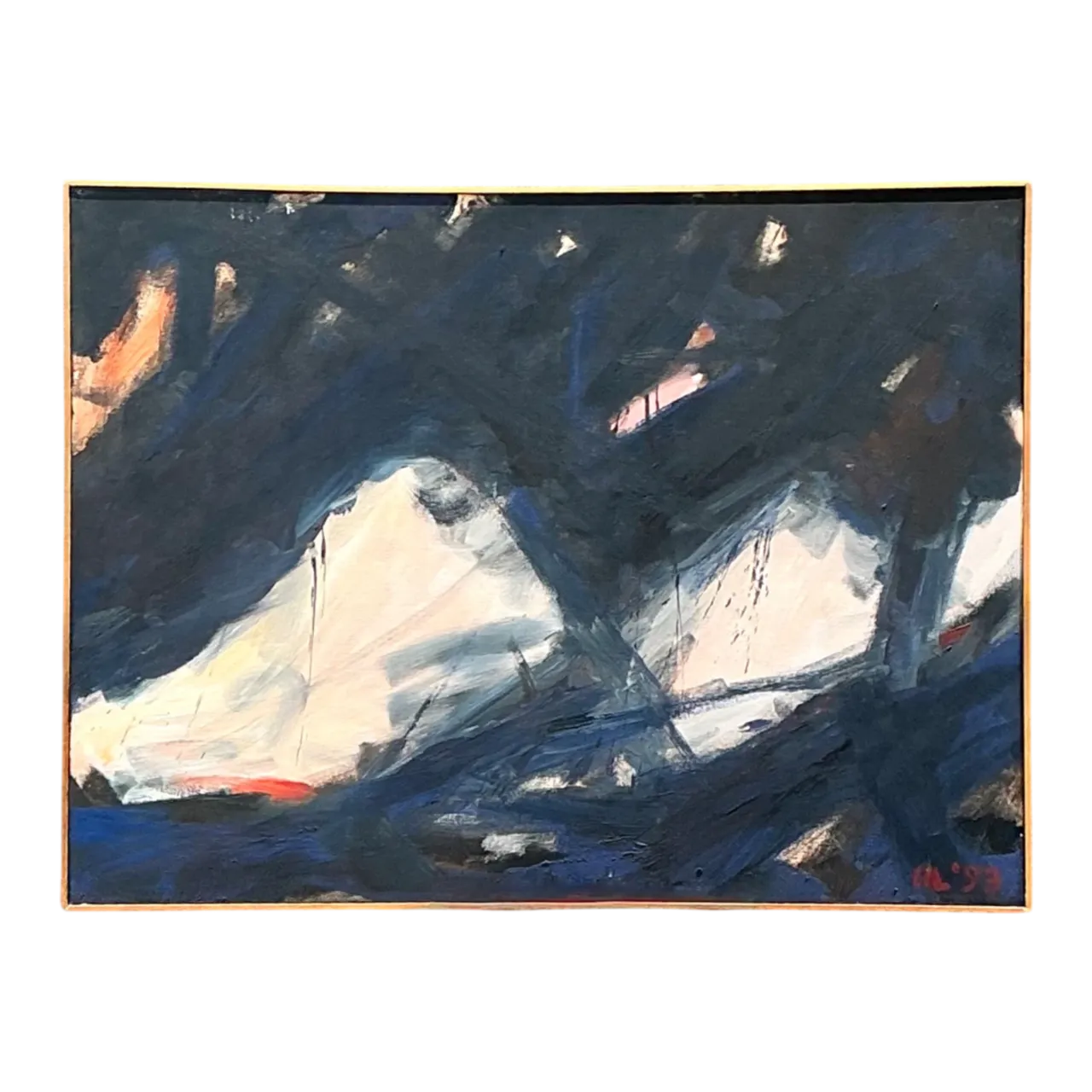 Vintage Abstract Oil Painting on Canvas