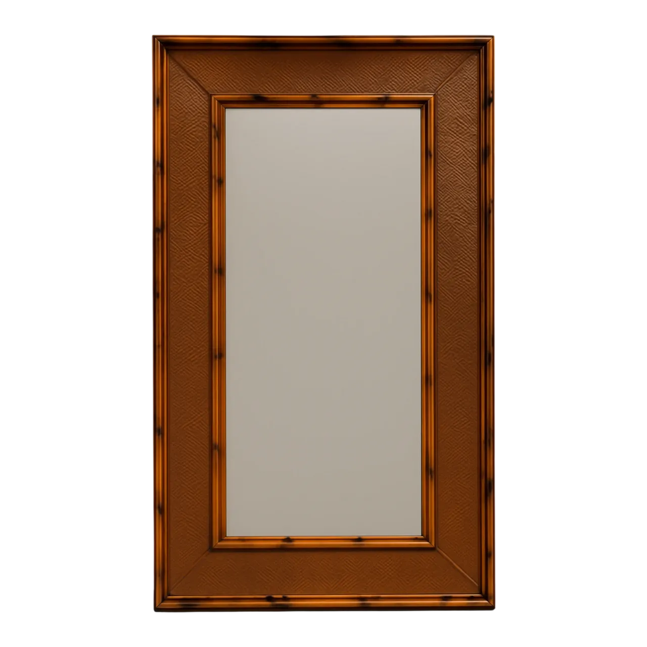 Vintage Monumental Bamboo and Rattan Floor Mirror