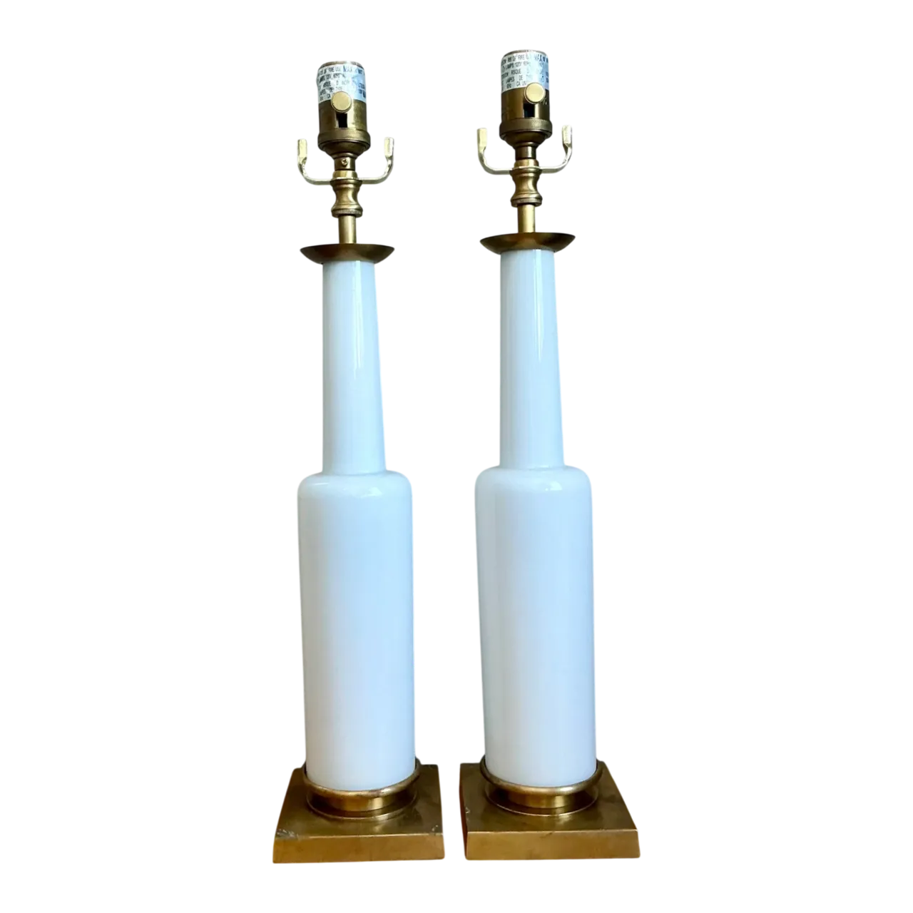 Vintage Mid-Century Modern Style White Ceramic Table Lamps