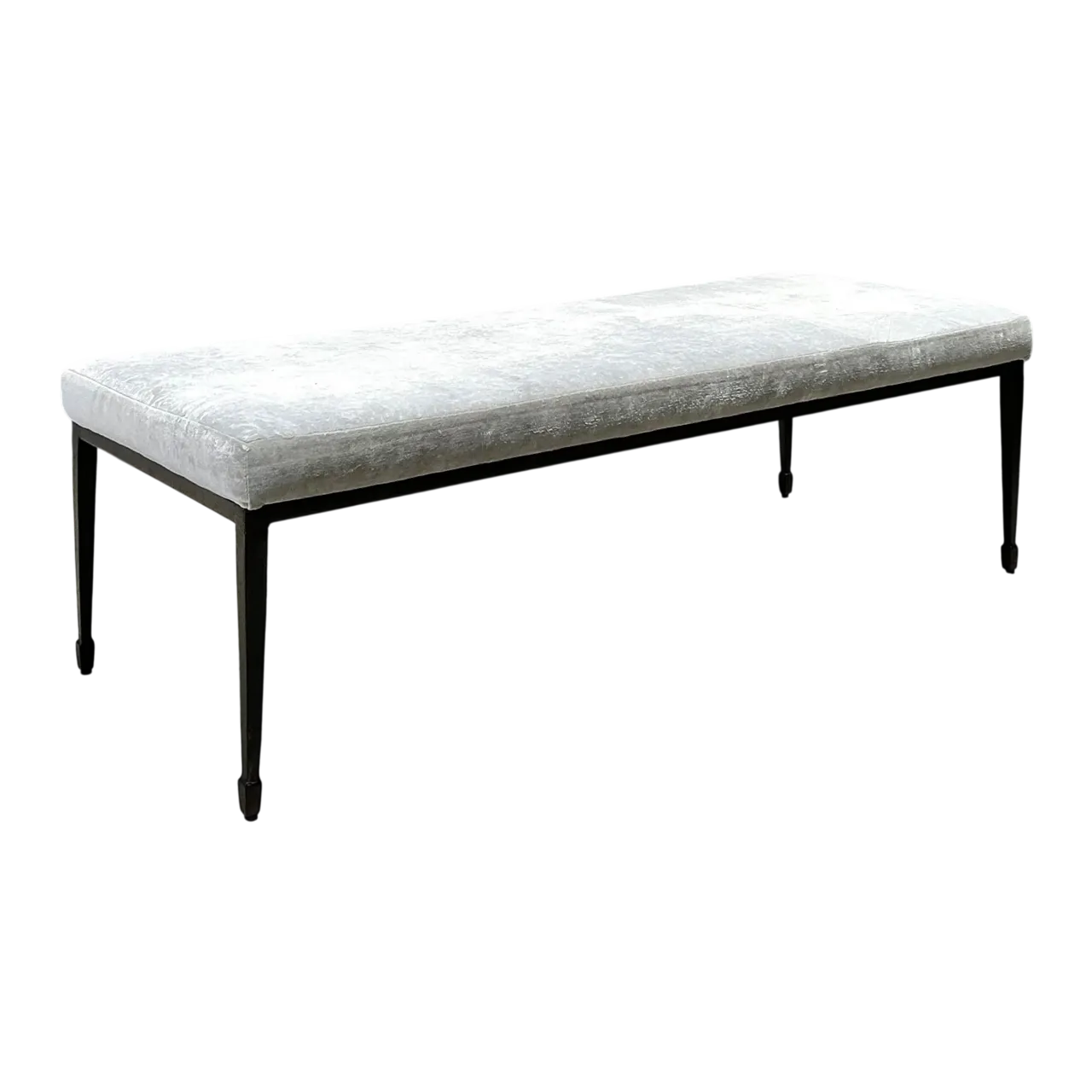 Vintage Bernhardt Upholstered Metal Frame Bench