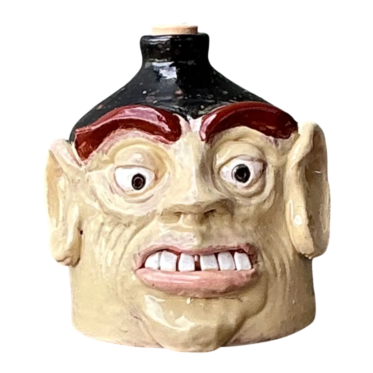 Vintage Handcrafted Ceramic Face Jug