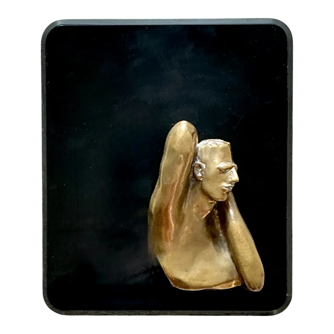 Vintage Bronze Male Bust Wall Sculpture