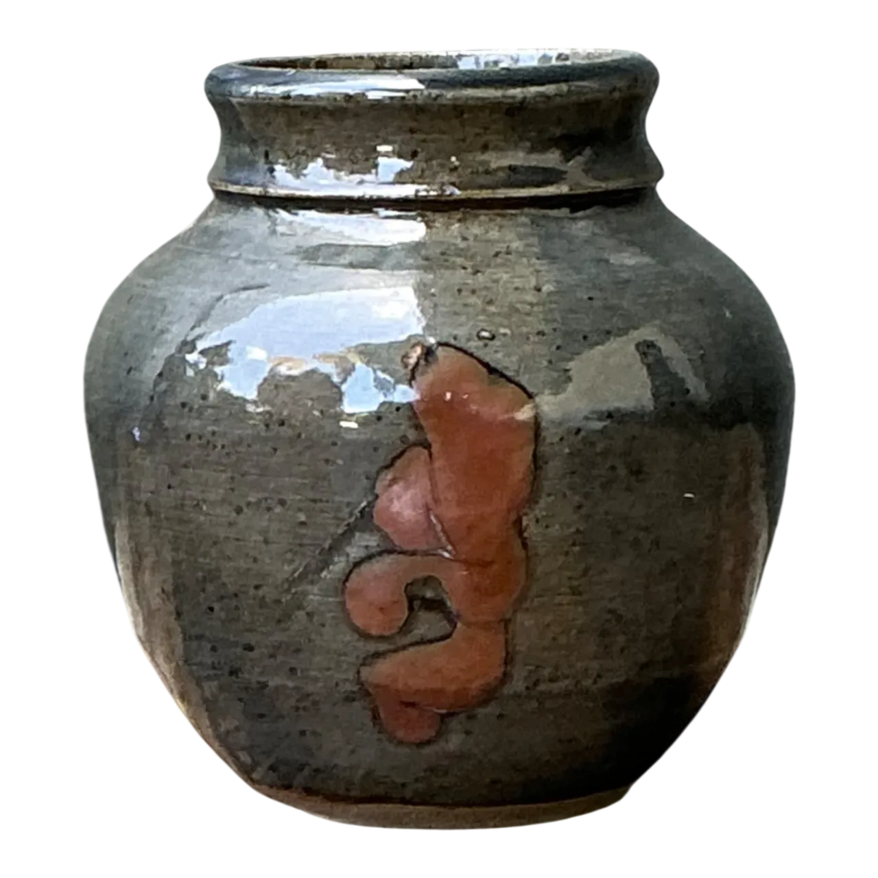 Vintage Glazed Ceramic Vase