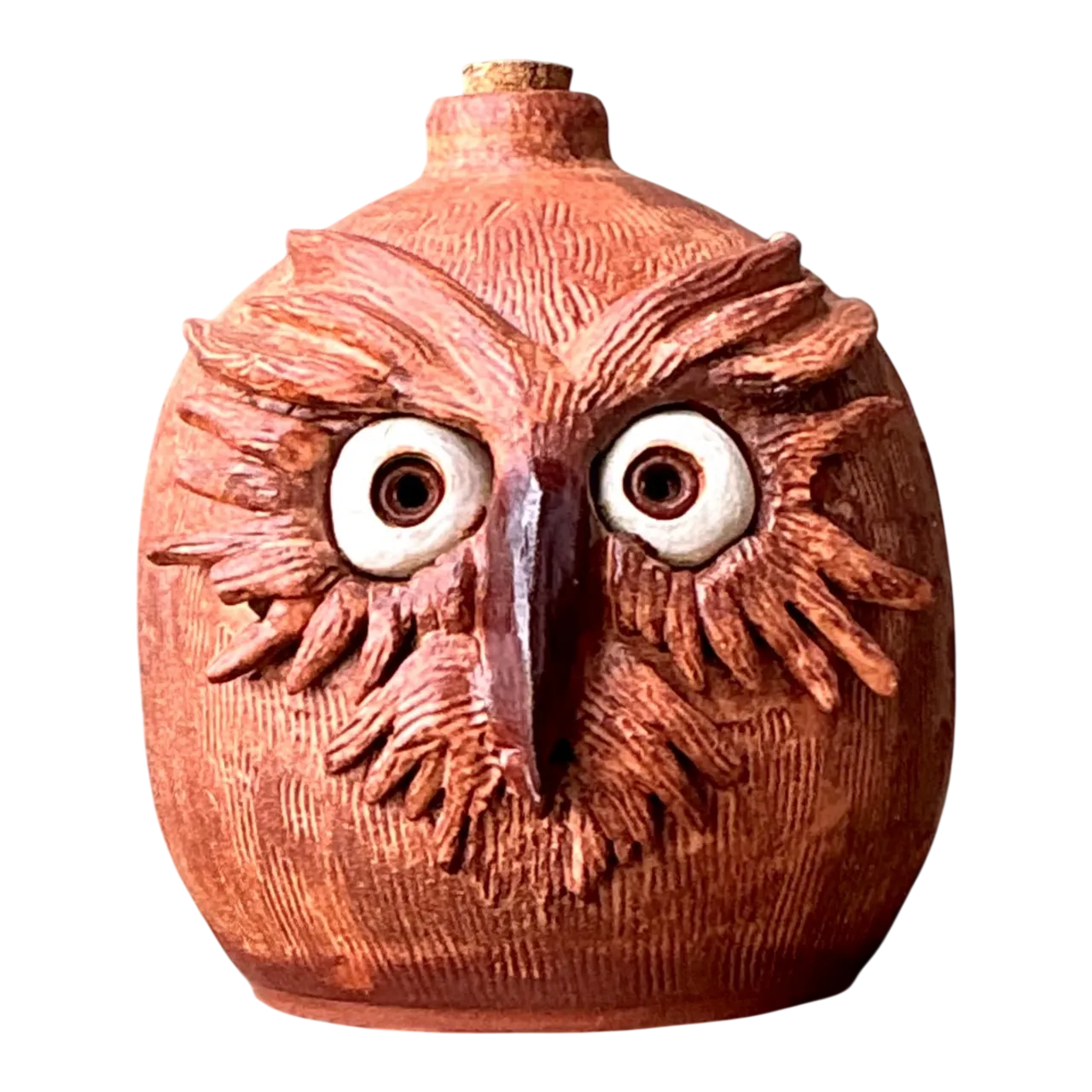 Vintage Handcrafted Ceramic Owl Jug