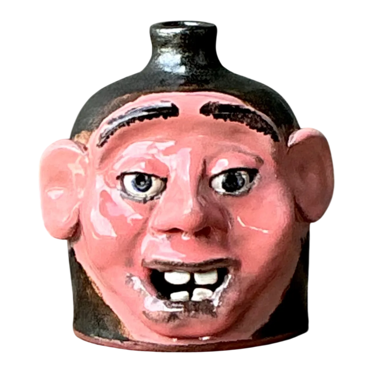 Vintage Handcrafted Ceramic Face Jug