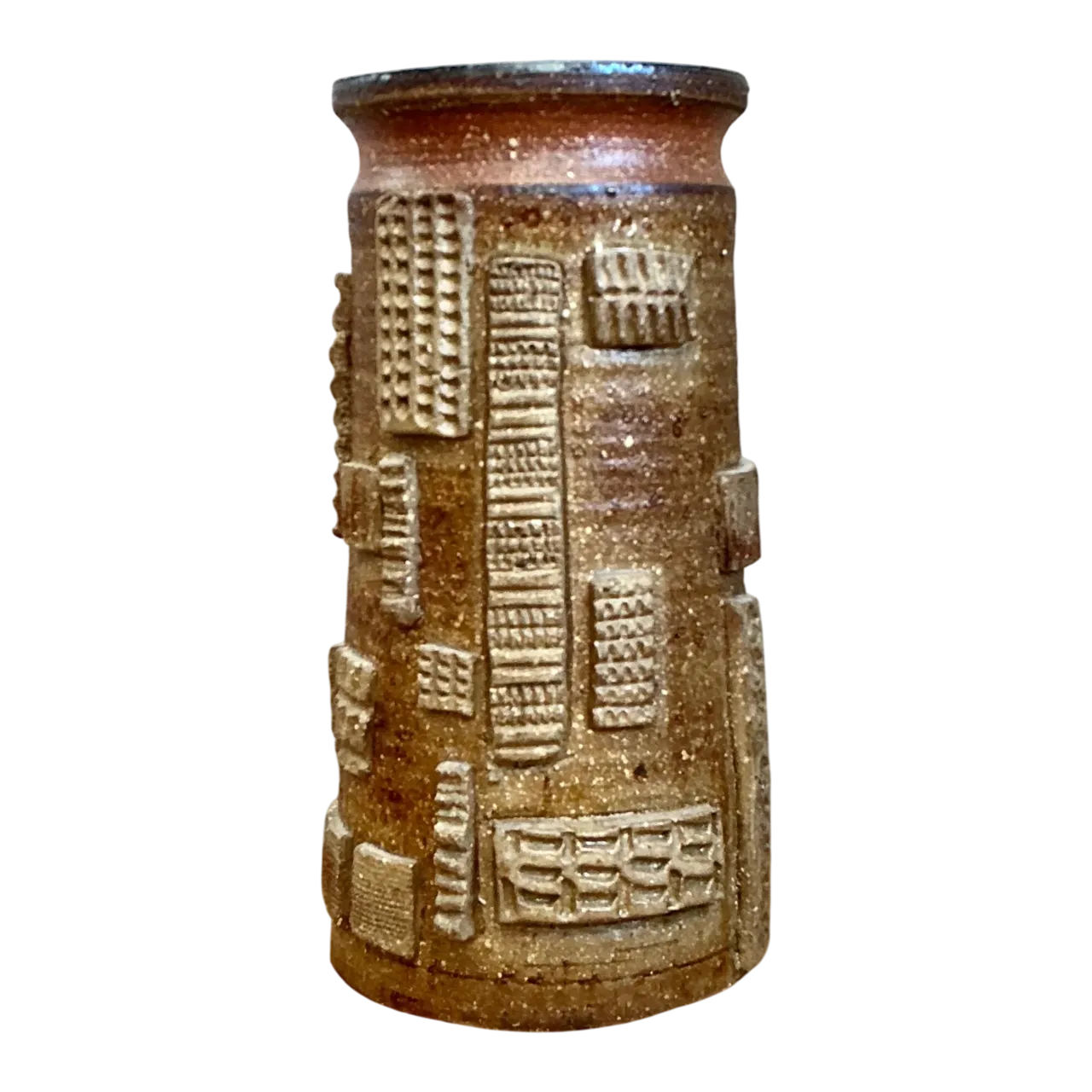Vintage Abstract Patterned Pottery Vase
