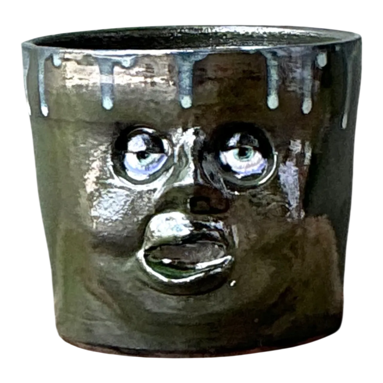 Vintage Handcrafted Ceramic Face Planter