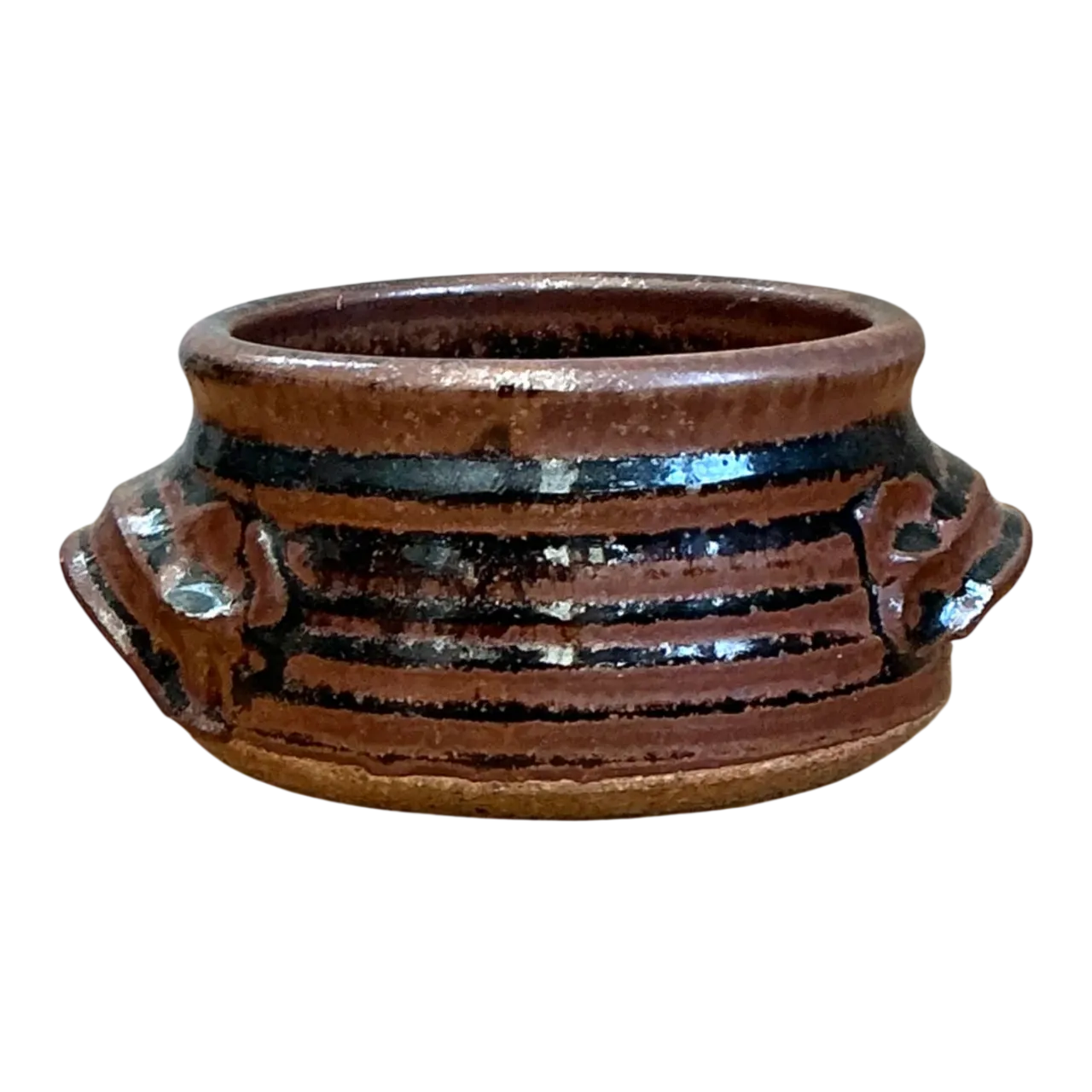 Vintage Striped Ceramic Pottery Bowl