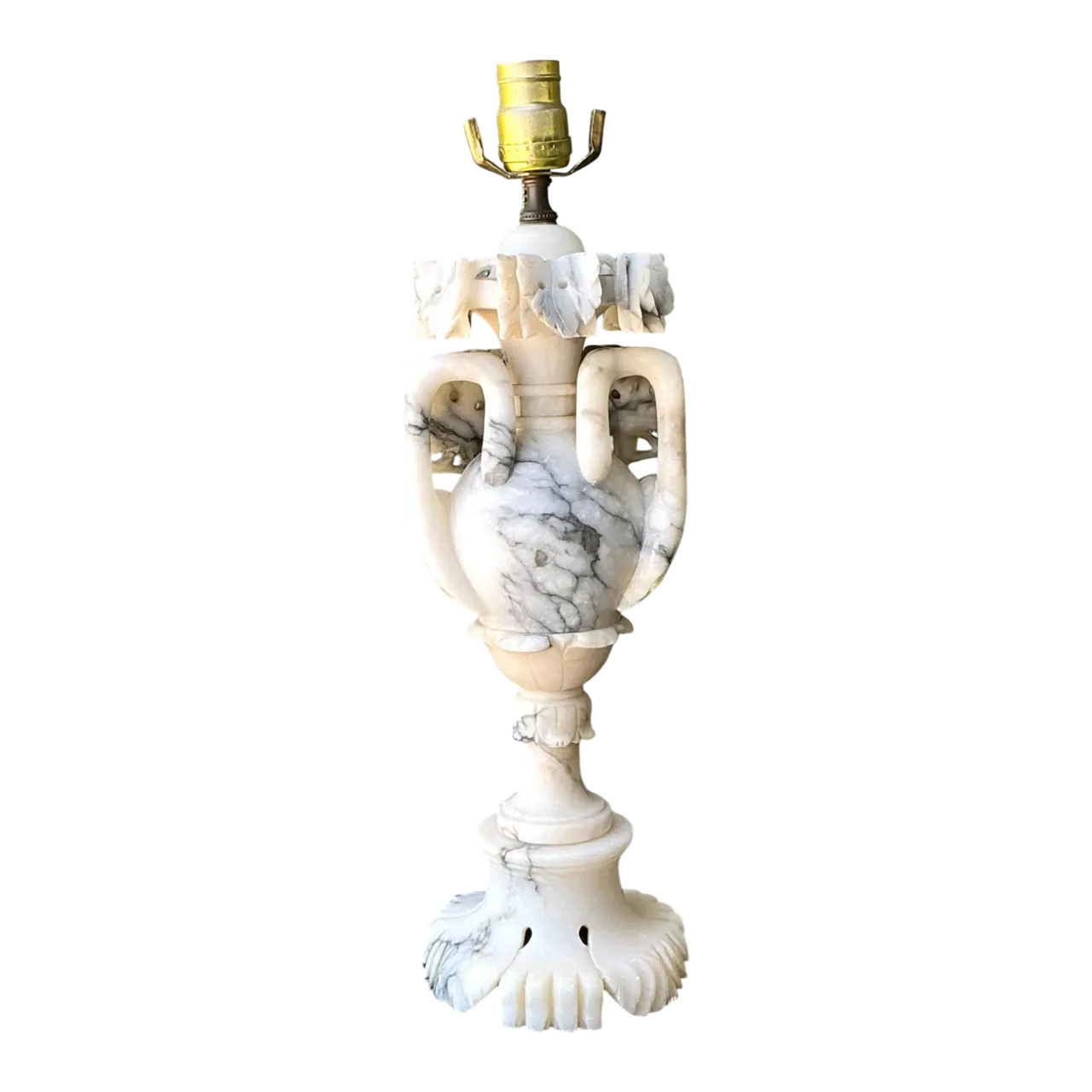 Vintage Carved Alabaster Lamp