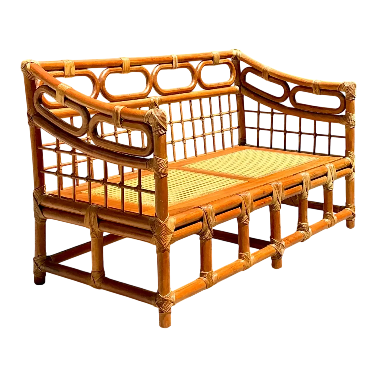 Vintage Loop Rattan Loveseat