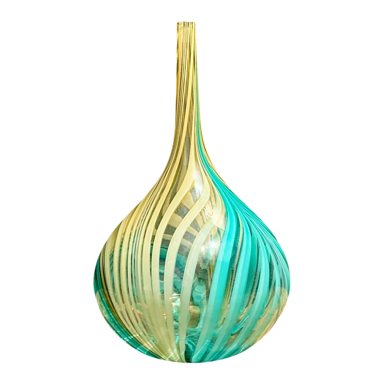 Vintage Glass Swirl Vase After Murano