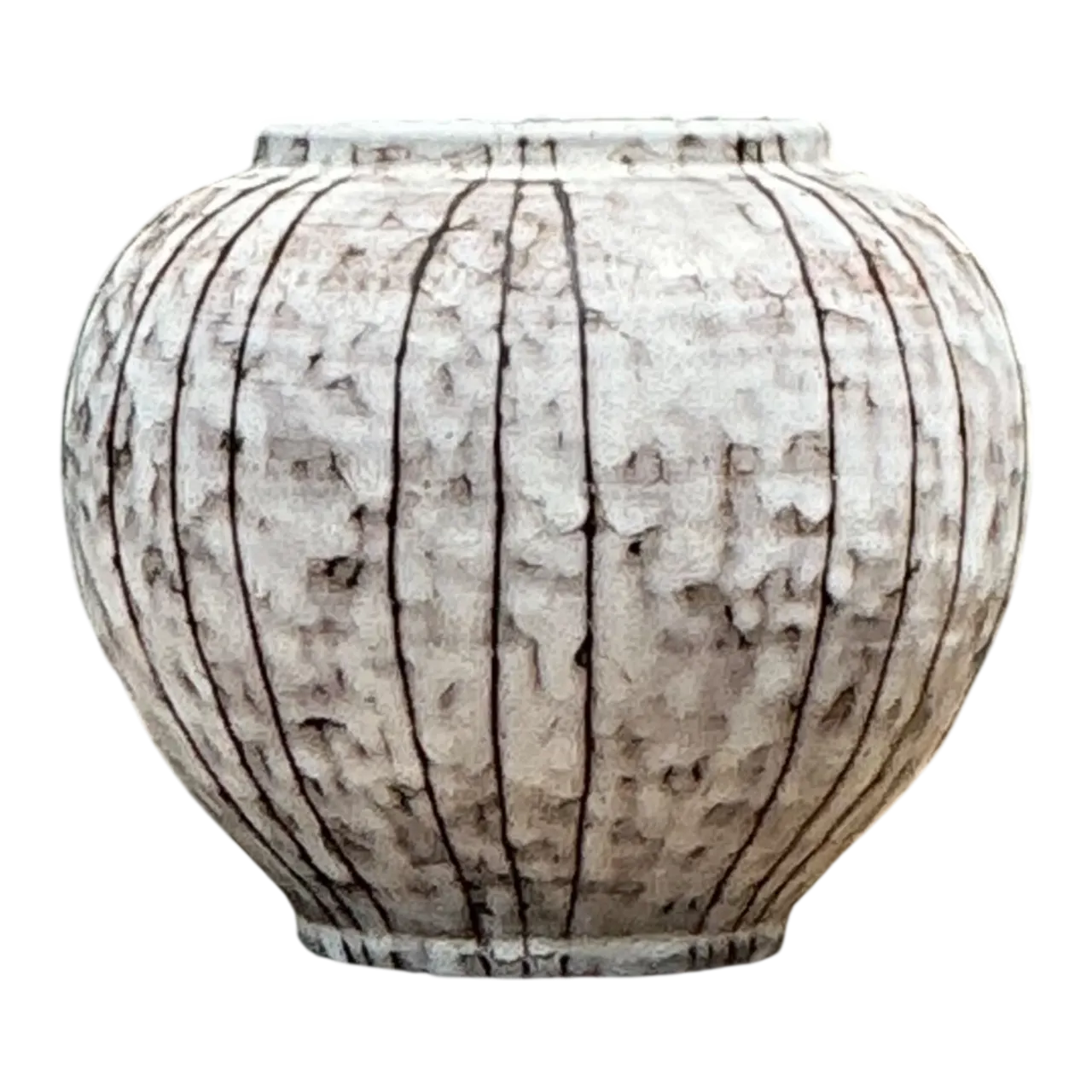 Vintage Striped Ceramic Vase